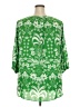 T Tahari 100% Polyester Tropical Green 3/4 Sleeve Blouse Size 2X - photo 2