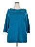 Karen Scott 100% Cotton Teal Pullover Sweater Size 2X - photo 1