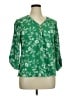 Cure 100% Polyester Green 3/4 Sleeve Blouse Size XL - photo 1