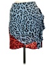 A.L.C. Animal Print Blue Silk Skirt Size 0 - photo 1