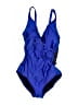 Gottex Solid Blue One Piece Swimsuit Size 12 - photo 1