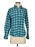 Riders by Lee 100% Cotton Checkered-gingham Teal Long Sleeve Button-Down Shirt Size S - photo 1