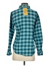 Riders by Lee 100% Cotton Checkered-gingham Teal Long Sleeve Button-Down Shirt Size S - photo 2
