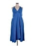 Unbranded 100% Polyester Solid Blue Cocktail Dress Size 3XL - photo 1