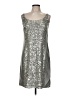 Ann Taylor Metallic Silver Cocktail Dress Size 6 - photo 1