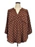 Torrid 100% Polyester Polka Dots Brown 3/4 Sleeve Blouse Size 3X Plus (3) - photo 1