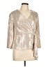 Alex Evenings Metallic Silver 3/4 Sleeve Blouse Size Lg Petite - photo 1