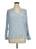 Nine West 100% Viscose Blue Long Sleeve Blouse Size XL - photo 1