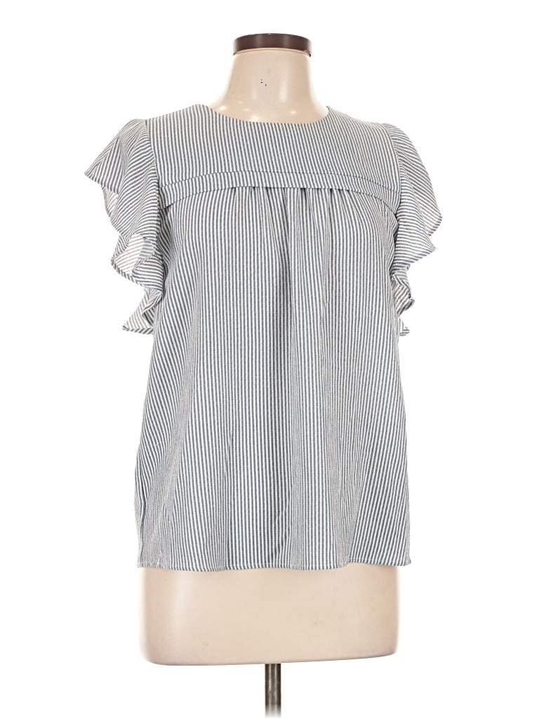 Pre-owned Monteau Short Sleeve Blouse In Gray
