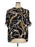 Gibson 100% Polyester Animal Print Black 3/4 Sleeve Blouse Size 3X - photo 1