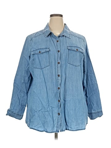 Cato 3/4 Sleeve Button-Down Shirt (view 1)