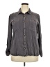 Maurices 100% Rayon Gray Long Sleeve Button-Down Shirt Size XXL - photo 1