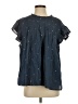 a.n.a. A New Approach Stars Blue Short Sleeve Blouse Size S - photo 1