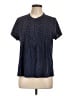 Lands' End Polka Dots Blue Short Sleeve Blouse Size L - photo 1