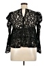 Zara 100% Polyester Black Long Sleeve Blouse Size XL - photo 2
