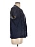 Lands' End Polka Dots Blue Short Sleeve Blouse Size L - photo 4