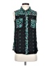 Skies Are Blue 100% Polyester Teal Sleeveless Blouse Size XS - photo 1