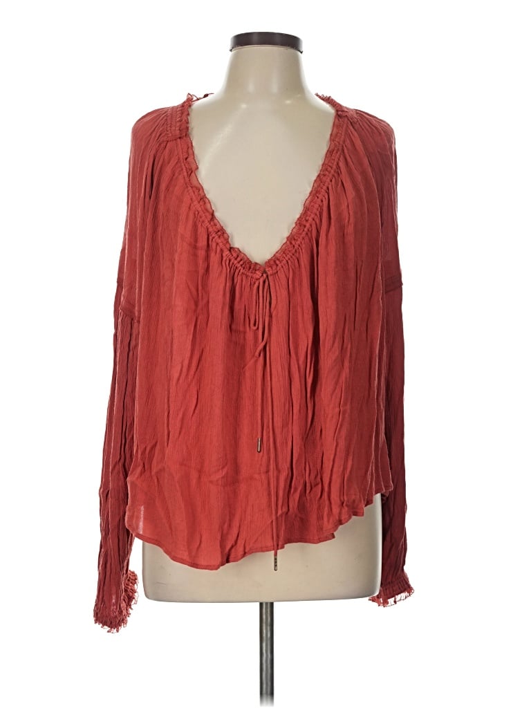 Free People Long Sleeve Blouse In Red