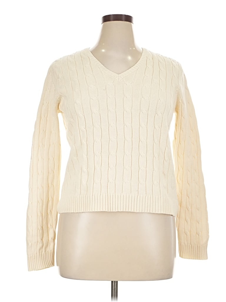 Pre-owned Chaps Pullover Sweater In Ivory