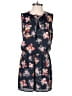 Aqua 100% Polyester Floral Blue Romper Size XS - photo 1