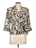 Alex Evenings 100% Polyester Animal Print Ivory 3/4 Sleeve Blouse Size L (petite) - photo 1