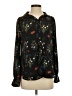 Worthington 100% Polyester Floral Black Long Sleeve Blouse Size S - photo 1