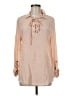 Staccato Tan Long Sleeve Blouse Size M - photo 1