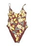 Swim Systems Floral Burgundy One Piece Swimsuit Size S - photo 1