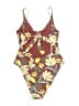 Swim Systems Floral Burgundy One Piece Swimsuit Size S - photo 2