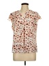 Calvin Klein 100% Polyester Floral Pink Short Sleeve Blouse Size L (estimated) - photo 1