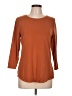 MULTIPLES Solid Brown 3/4 Sleeve T-Shirt Size L - photo 1