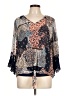 Chenault 100% Polyester Brown 3/4 Sleeve Blouse Size L - photo 1