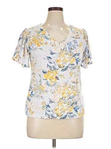 LC Lauren Conrad Short Sleeve Blouse (view 1)