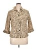 DressBarn Animal Print Tan 3/4 Sleeve Button-Down Shirt Size XL - photo 1