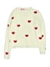Zunie 100% Acrylic Hearts Ivory Pullover Sweater Size 6 - photo 1