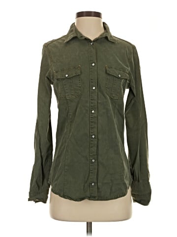 Zara Basic Collection Long Sleeve Button-Down Shirt (view 1)