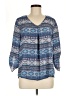 Charming Charlie 100% Polyester Blue 3/4 Sleeve Blouse Size M - photo 1