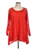 New Directions 100% Polyester Red 3/4 Sleeve Blouse Size L - photo 1