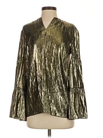 Michael Kors Collection Long Sleeve Silk Top (view 1)