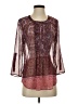 Daniel Rainn 100% Polyester Paisley Burgundy 3/4 Sleeve Blouse Size XS - photo 1
