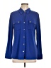 Ellen Tracy Color Block Blue Long Sleeve Blouse Size L - photo 1