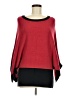 Alfani 100% Other Color Block Red Poncho Size M - photo 1