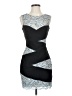 BCBGMAXAZRIA Graphic Black Cocktail Dress Size 0 - photo 1