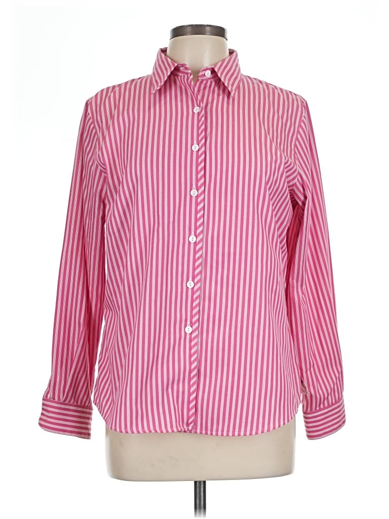 Pre-owned Foxcroft Long Sleeve Button Down Shirt In Pink