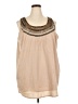 Soft Surroundings 100% Polyester Tan Sleeveless Blouse Size 3X - photo 1
