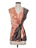 Nic + Zoe Stripes Floral Orange Sleeveless Blouse Size XS - photo 1