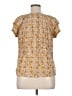 DR2 100% Rayon Yellow Short Sleeve Blouse Size XL - photo 2