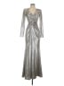 Eliza J Metallic Silver Cocktail Dress Size 2 - photo 1
