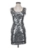 Aqua Metallic Silver Cocktail Dress Size S - photo 1