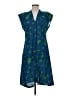 Lesley Evers Print Blue Casual Dress Size S - photo 1